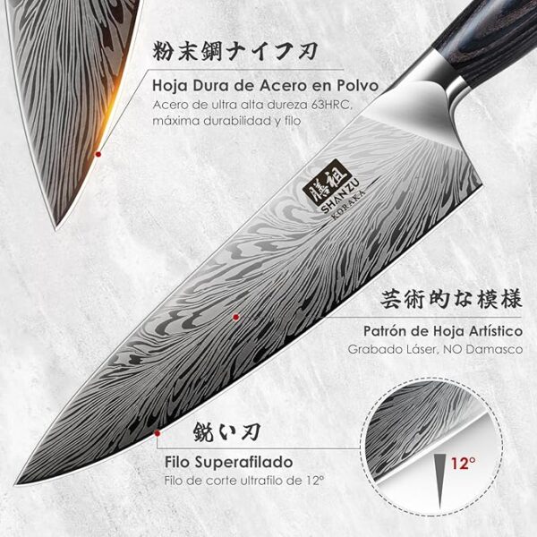 Cuchillos japoneses de acero en polvo